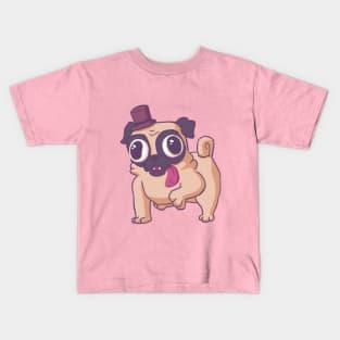 Cute Dumb Pug Dog With Hat Kids T-Shirt